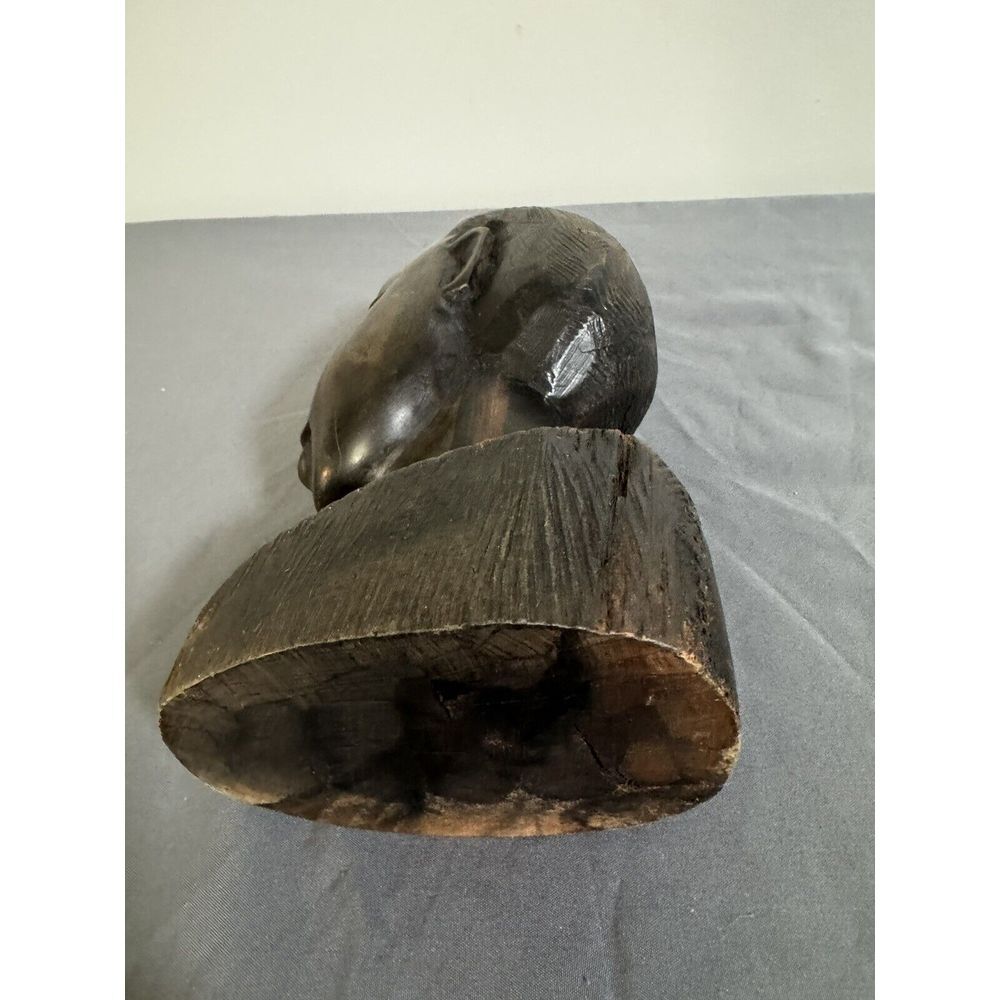 Vintage folk art wood Featuring woman's Head hand carved - Picture 8 of 9